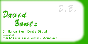 david bonts business card